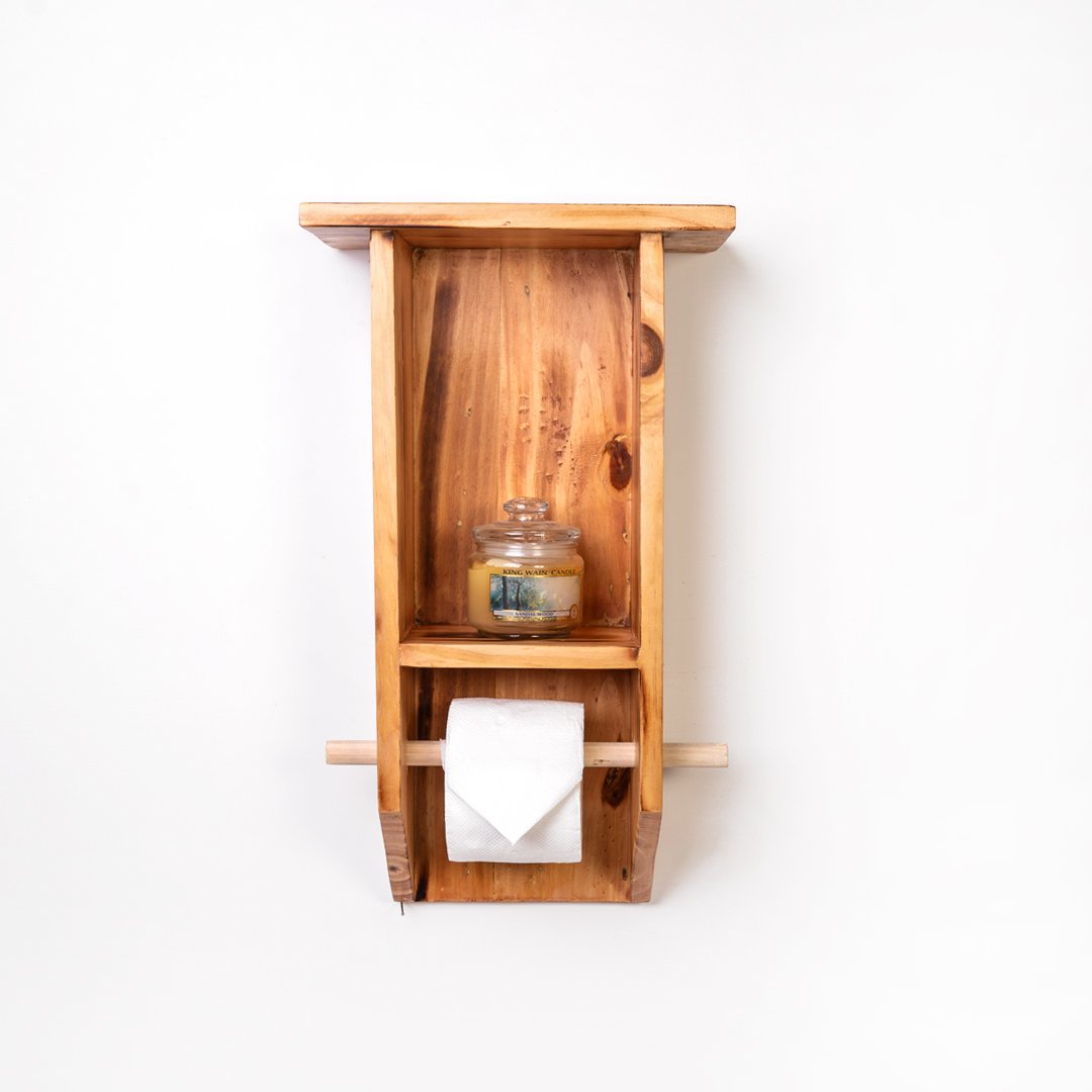 Epoch Kitchen Bathroom Solid Wood Floating Storage Organizer Rack - waseeh.com