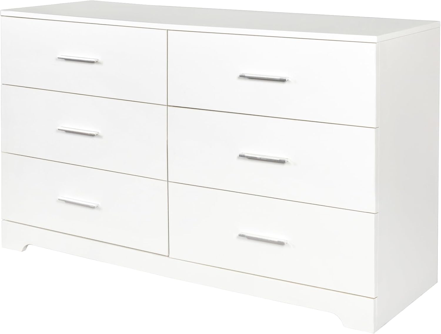 Volo White Drawer Double Dresser Living Room Organizer Cabinet Stand