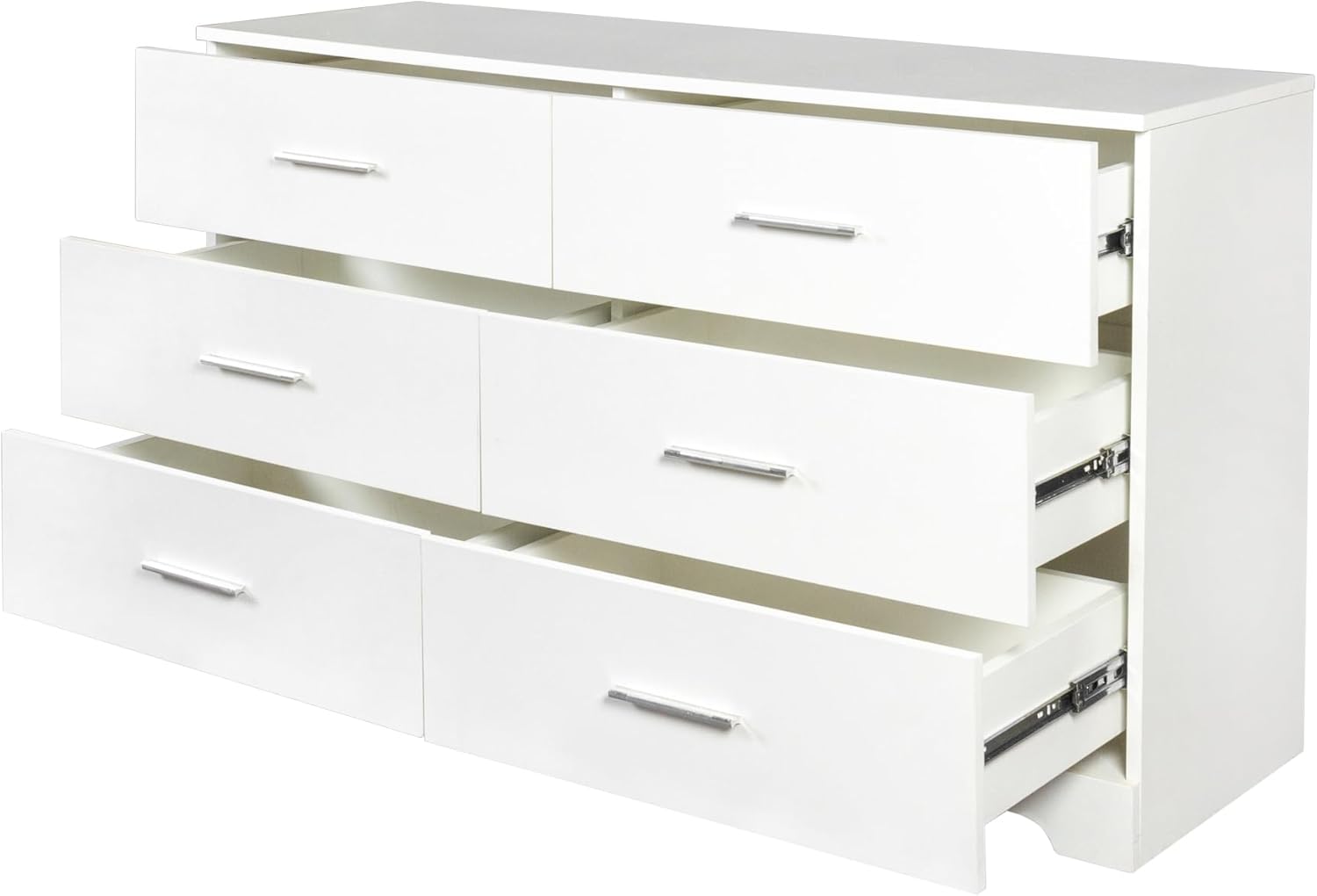 Volo White Drawer Double Dresser Living Room Organizer Cabinet Stand