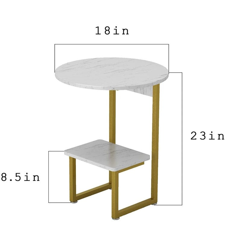 Round Sleek Sofa Home Side Table Decor - waseeh.com