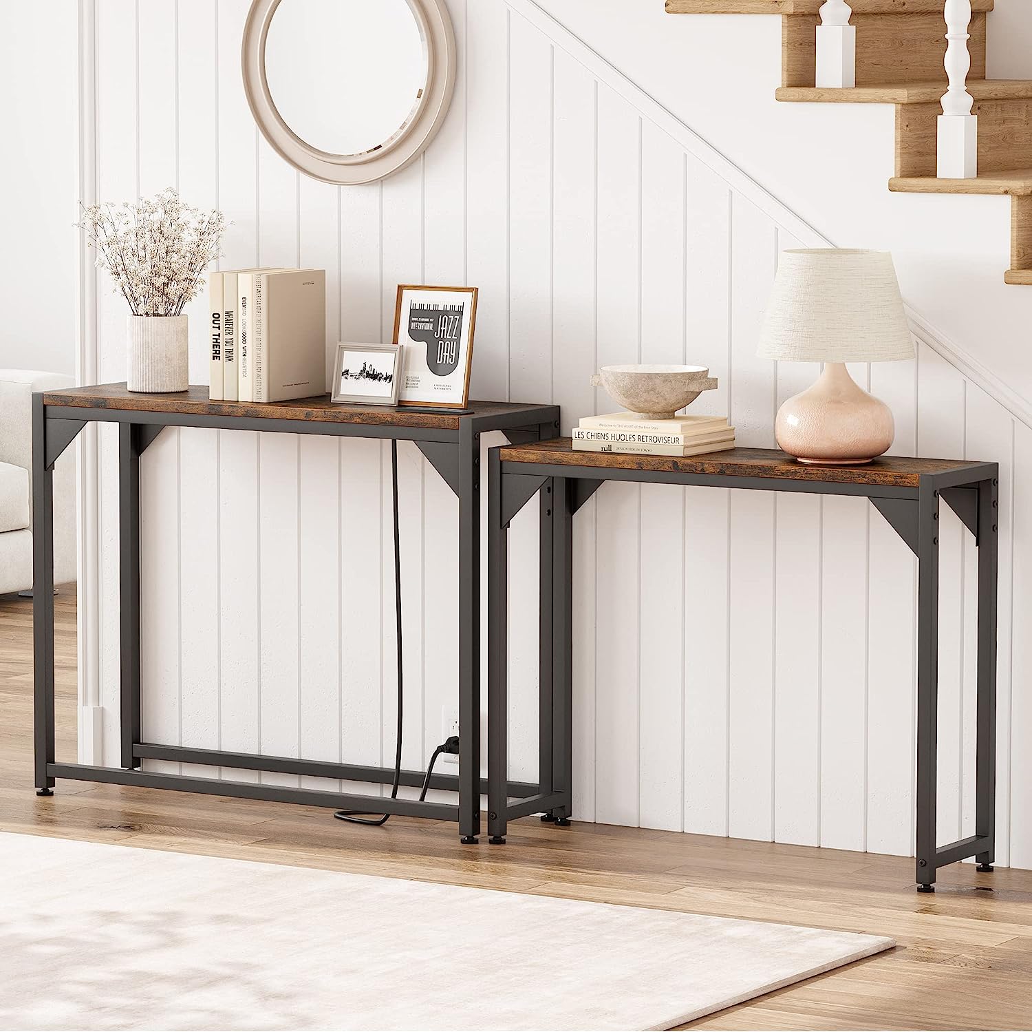 Amyove Nesting Console Narrow Long Entryway Table Pack of 2 - waseeh.com