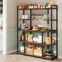 Wassizu Wide Hutch Cabinet Microwave Stand Baker’s Kitchen Rack