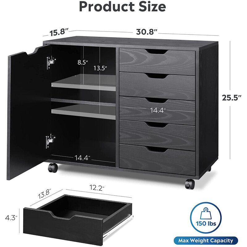 Cucrella Drawer Home Office Cabinet Drawer Trolley - waseeh.com