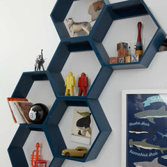 Techi Hexagonal Lounge Living Drawing Room Floating Shelve Decor - waseeh.com