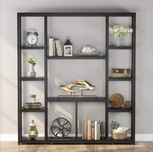 Industrial Blend Storage Bookcase Shelve Organizer Rack Decor - waseeh.com