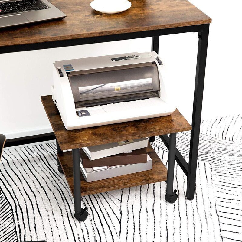 Rushford Rolling Home Office Side Table Organizer Trolley - waseeh.com