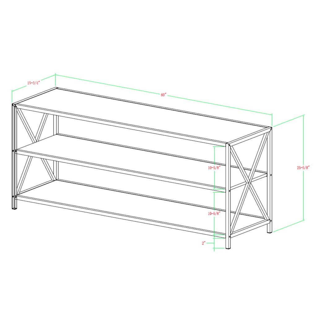 Carbon X-Frame Bookcase Console Organizer Rack Table - waseeh.com