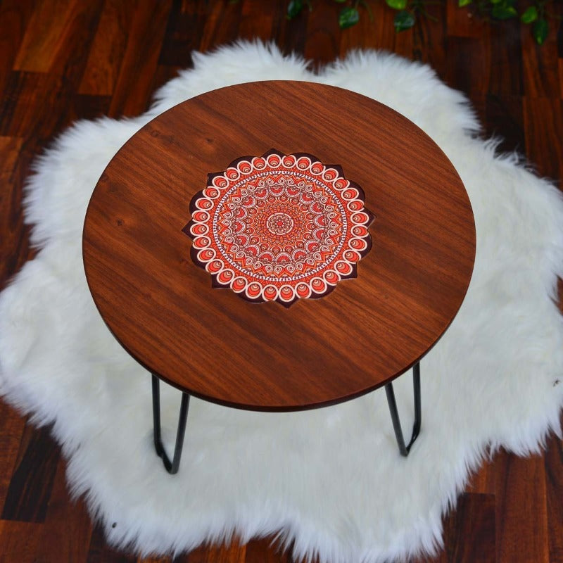 Asiatic Orchid Hairpin Leg Coffee Side Table (MDF) - waseeh.com