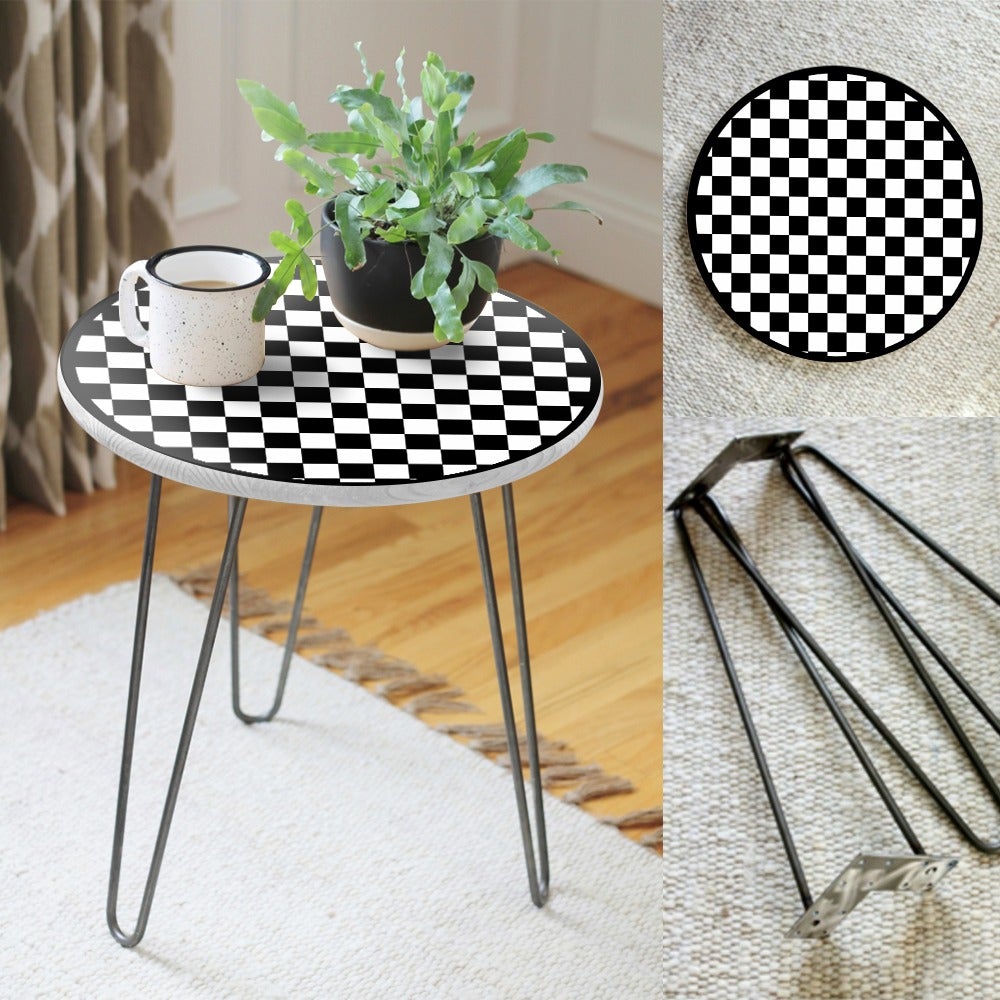 Damru Mist Living Coffee Lounge Center Side Hairpin Table - waseeh.com