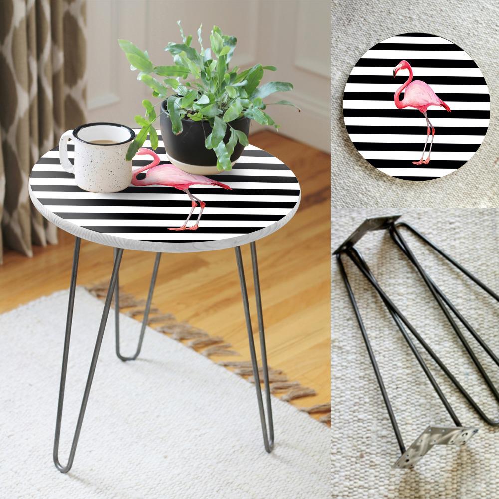 Flamingo Stroke Living Lounge Center Side Hairpin Table - waseeh.com