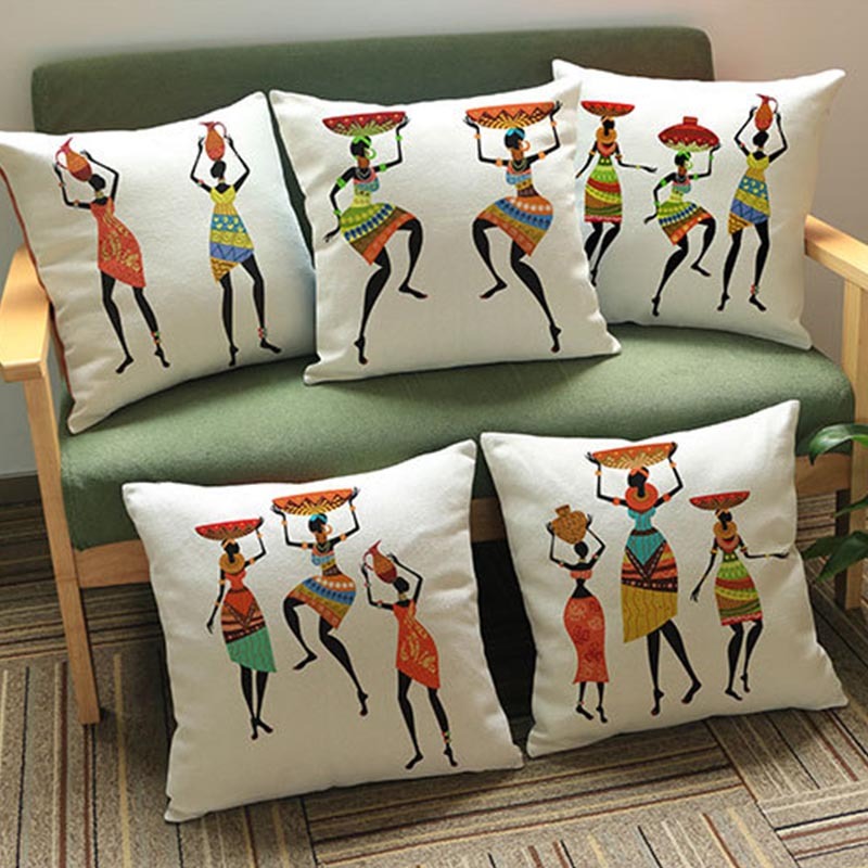 African Lady Cushion Covers (pack of 5) - waseeh.com