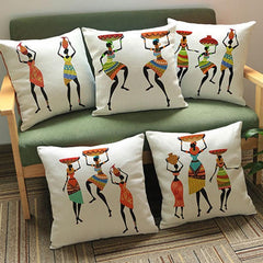 African Lady Cushion Covers (pack of 5) - waseeh.com