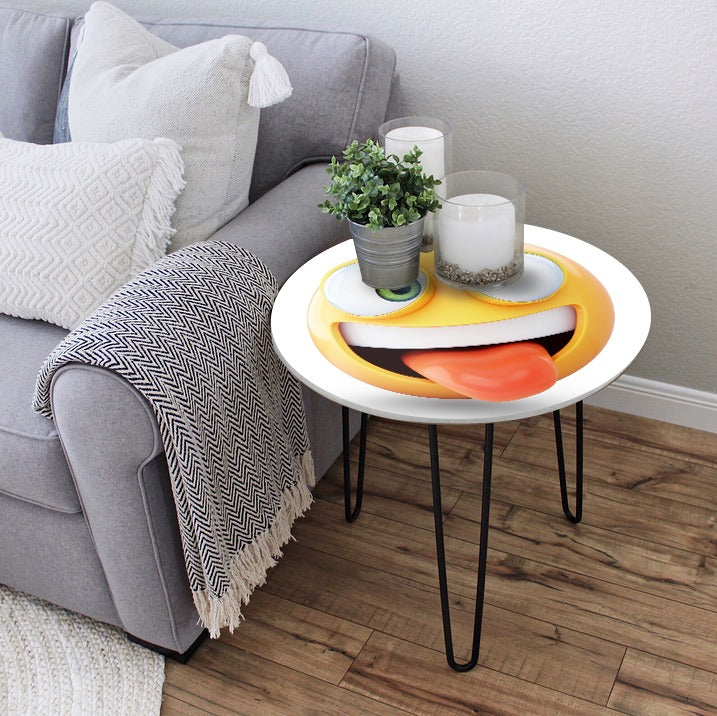 Character Emojis Living Lounge Center Side Hairpin Table - waseeh.com