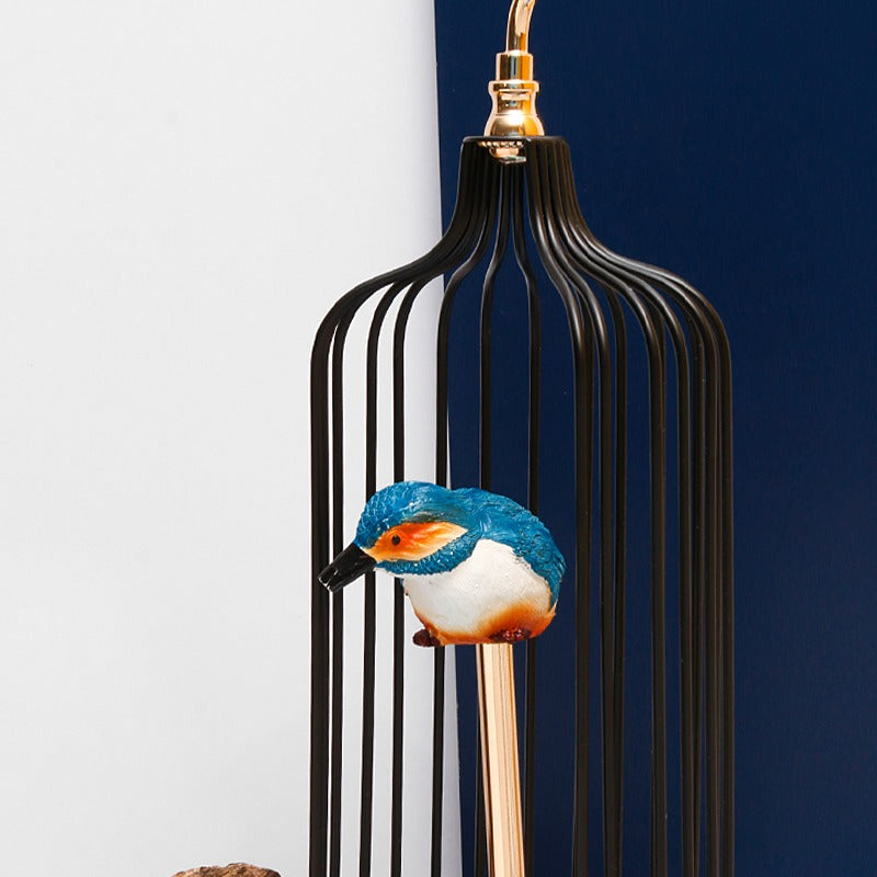 Golden Metal Birdcage Decor - waseeh.com