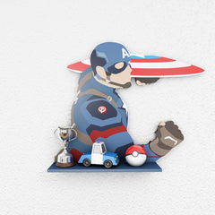 Captain America Marvel Kids Bedroom Floating Organizer Shelve Decor - waseeh.com