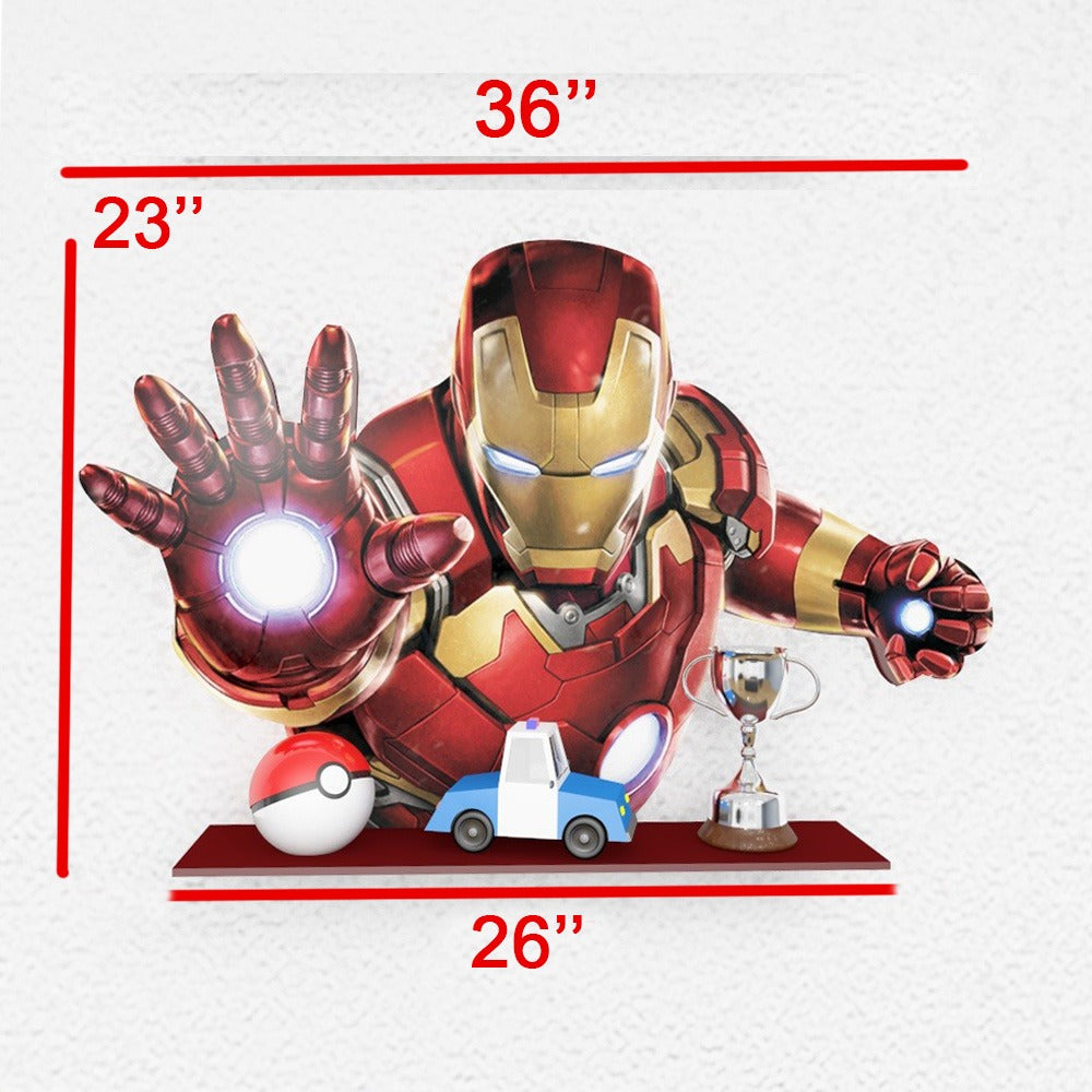 Ironman "In Suit" Marvel Kids Bedroom Floating Organizer Shelve - waseeh.com