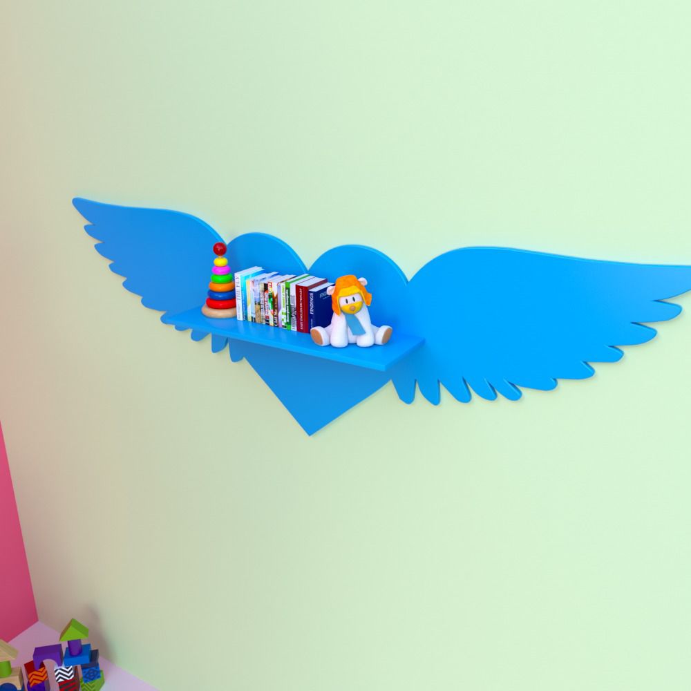 Flying Heart Girls Boys Bedroom Floating Organizer Shelve Decor - waseeh.com