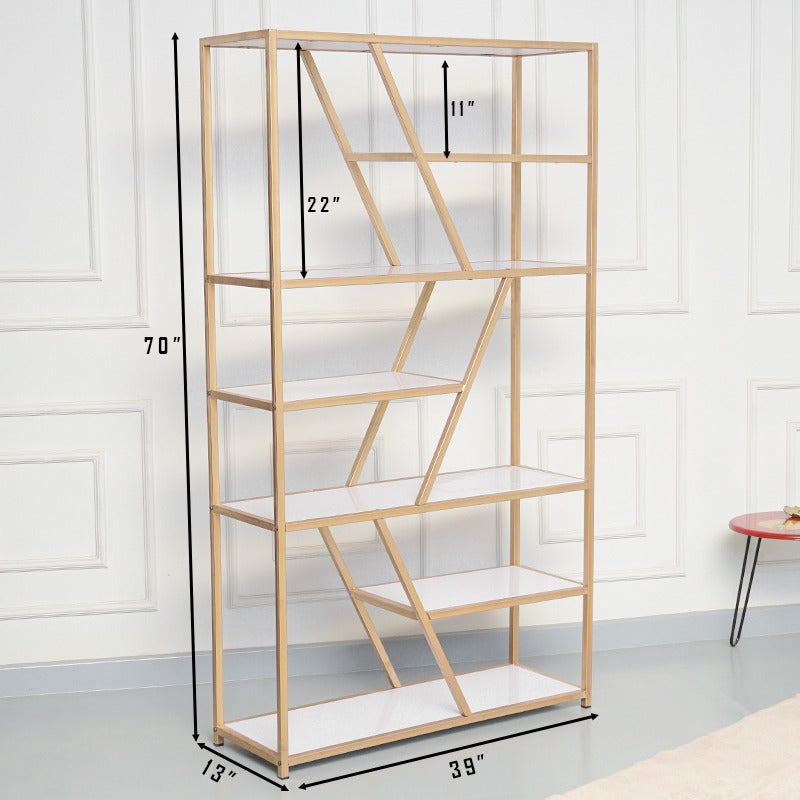 Cariba Geometric Living Drawing Room Bookcase Organizer Rack Decor - waseeh.com