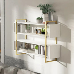 Flaxen Lounge Living Drawing Room Bookcase Organizer Floating Shelve - waseeh.com