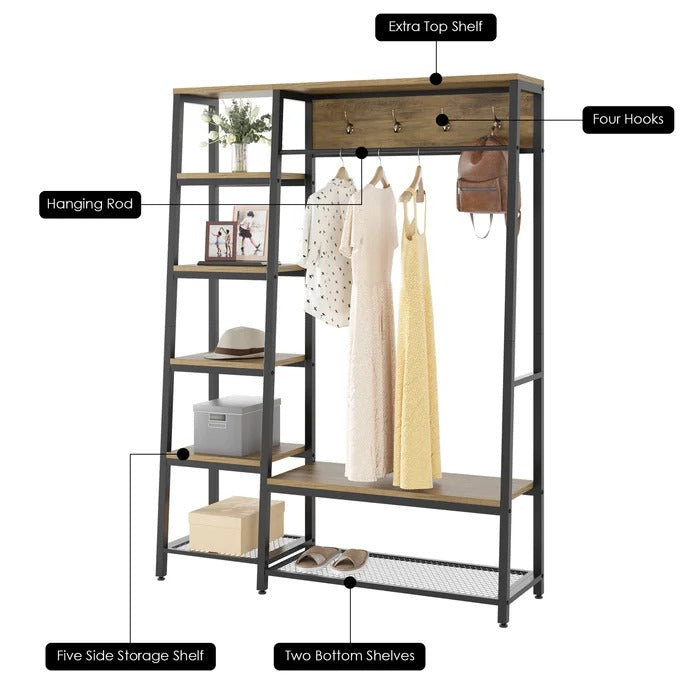 Ravishing Living Bedroom Shoe Coat Hang Storage Organizer Rack Decor - waseeh.com