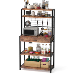 Coffer Microwave Kitchen Storage Organizer Bakers Rack - waseeh.com