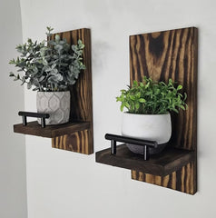 Flamy Style Wall Wooden Shelf (Set of 2)