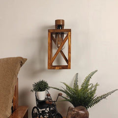 Surate Brown Wooden Living Lounge Bedroom Wall Lamp Light