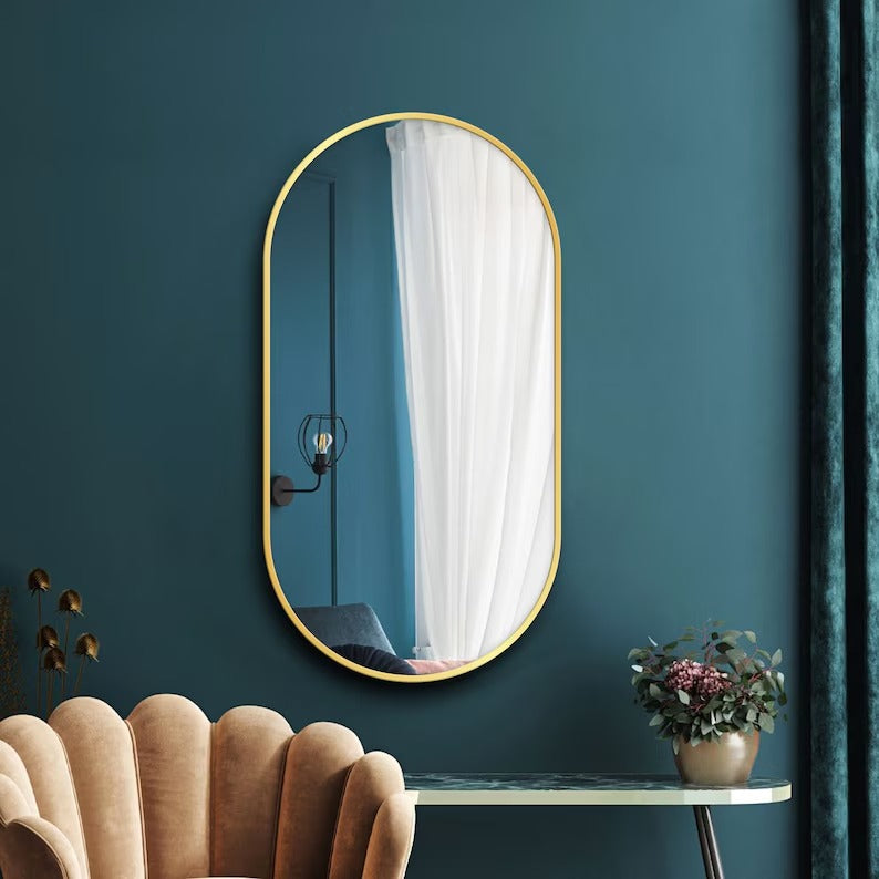 Ellipse Wall Hanging Bathroom Entryway Home Decor Mirror