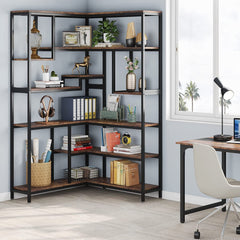 6 Shelf Sandine Corner Bookcase - waseeh.com