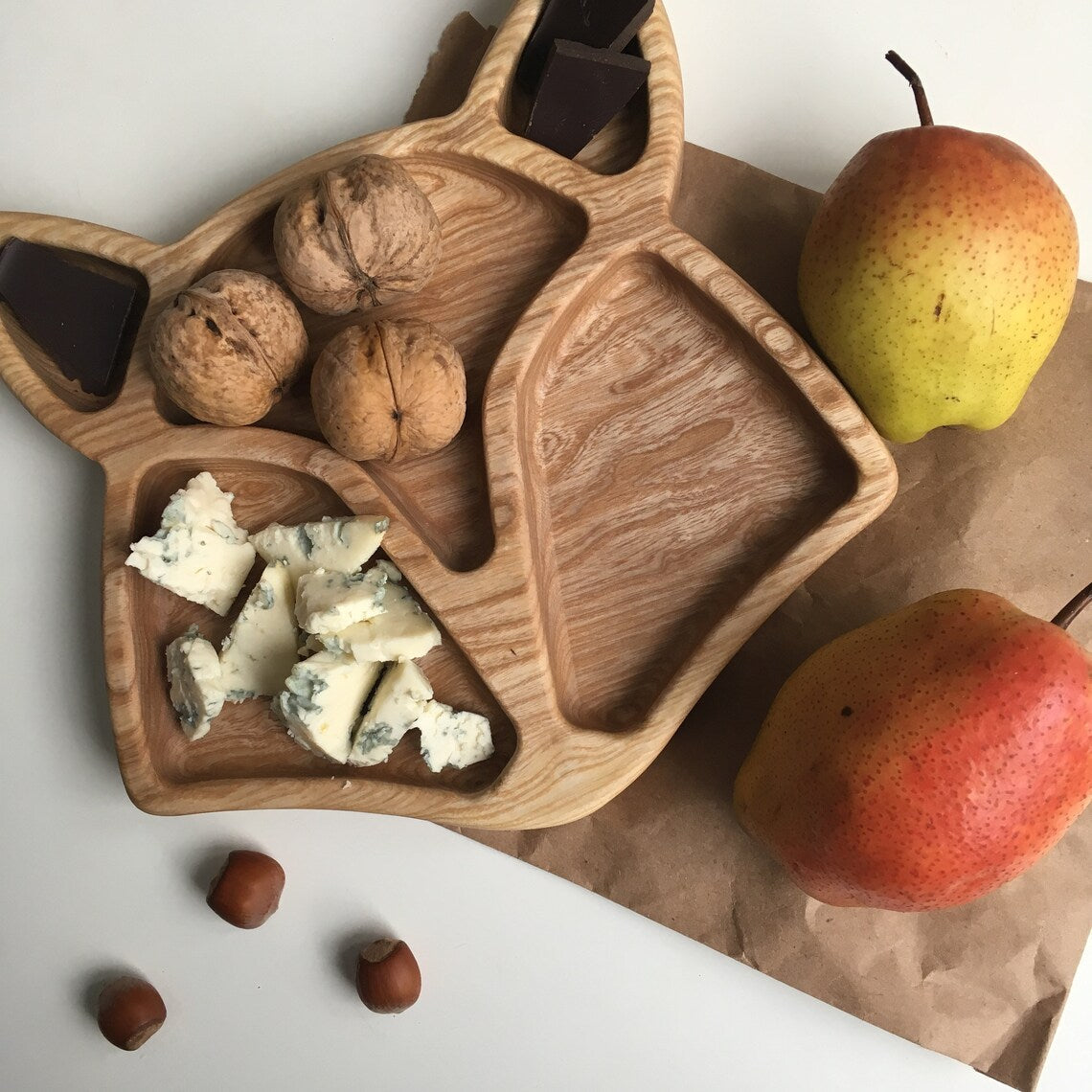 Fox Shape Kids Wooden Platter Tray - waseeh.com