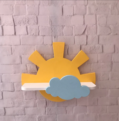 Cloudy Sun Kids Bedroom Floating Organizer Shelve Decor - waseeh.com