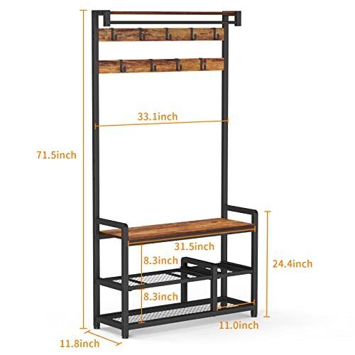 Mr. IronStone Entryway Living Lounge Bedroom Coat Hanging Shoes Organizer Storage Rack - waseeh.com